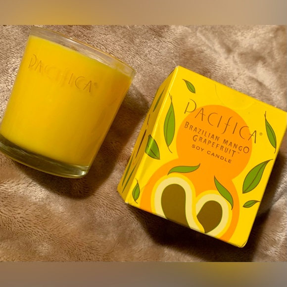 🕯🥭Rare Discontinued Pacifica Candles Brazilian Mango Grapefruit Soy Handmade🥭 - Picture 5 of 8